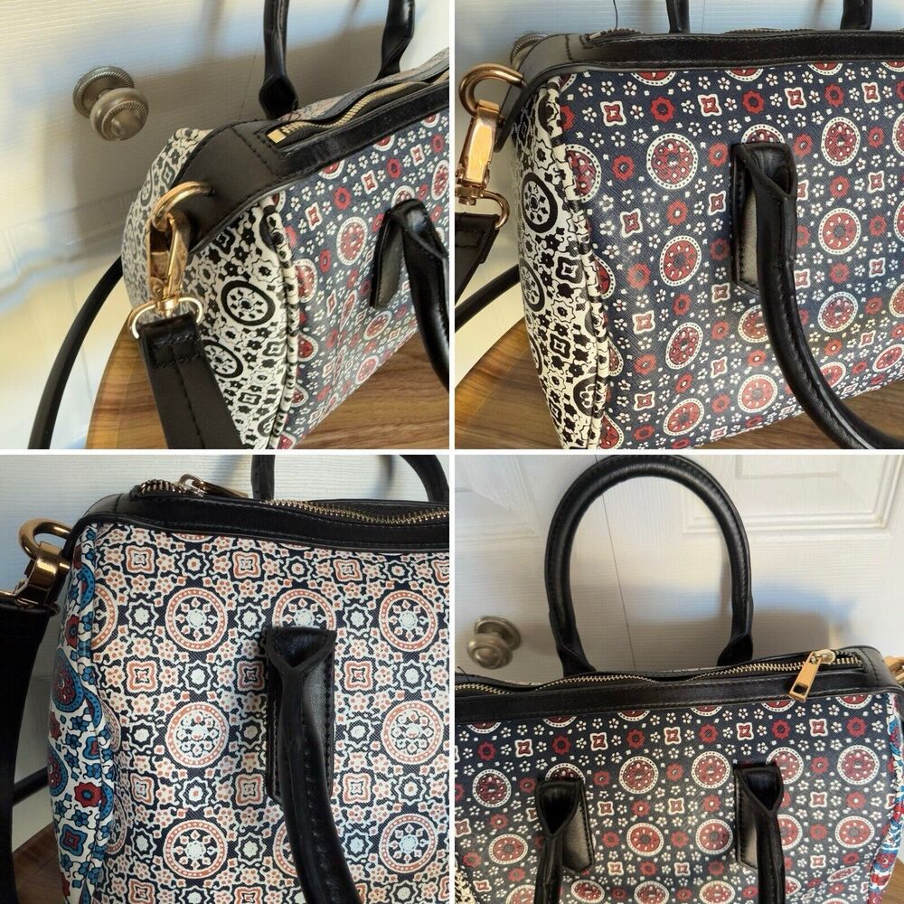 FAUX LEATHER TOPSHOP BOWLING BAG FLORAL - Picture 12 of 16